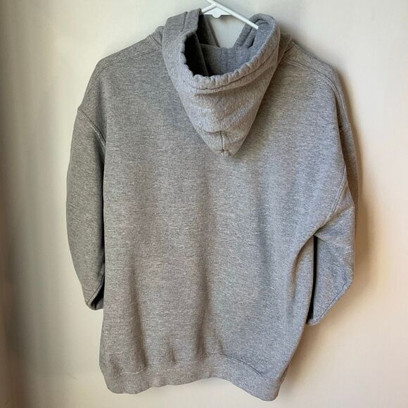 Vintage Los Angeles Pullover Hoodie by Gildan. Grey with navy. Medium - Picture 5 of 12